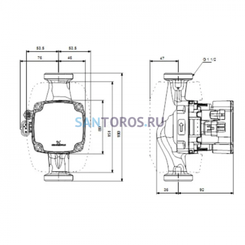 Насос циркуляционный ALPHA2 GO 25-75 180 Grundfos 93074276